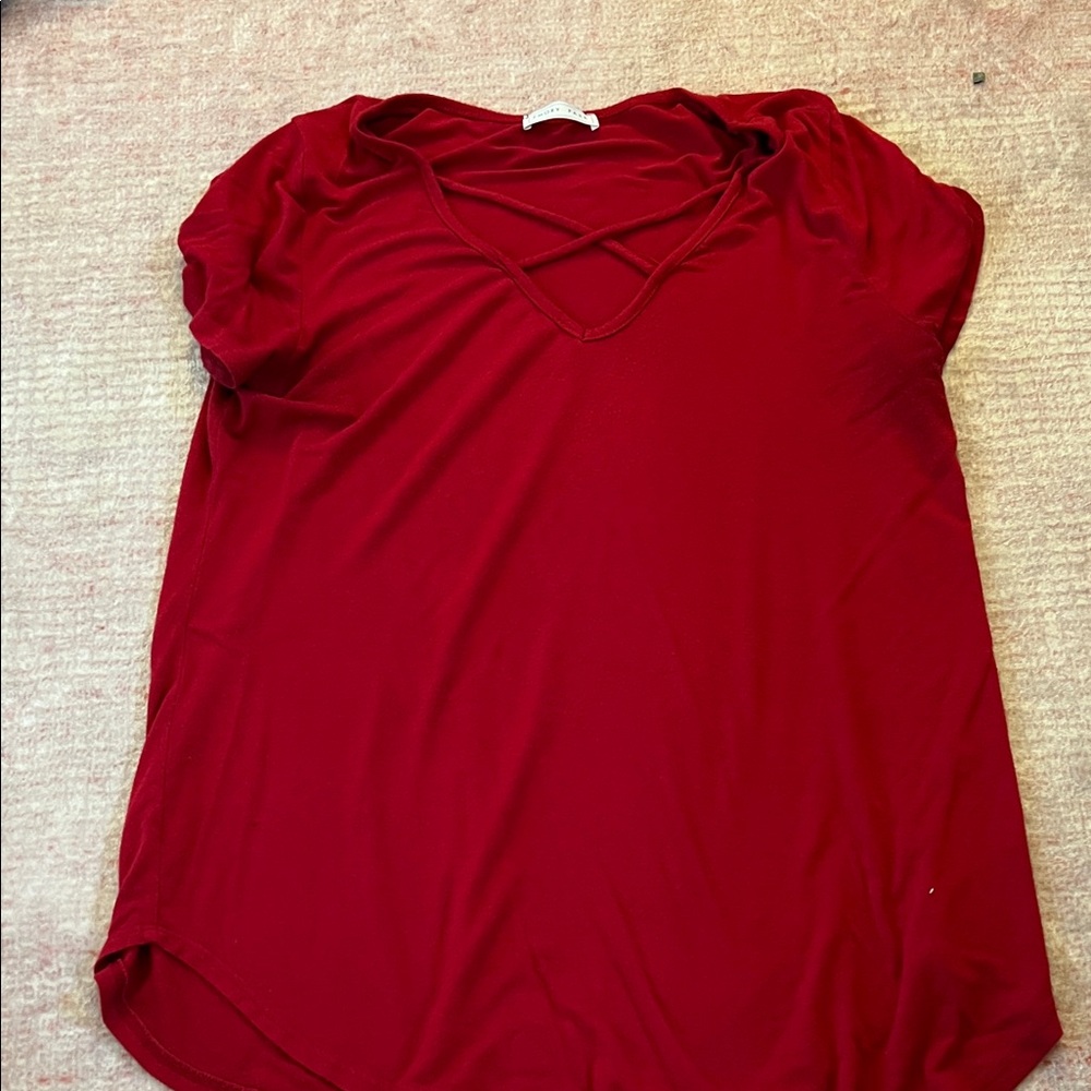 Emory Park Crimson V-Neck Blouse